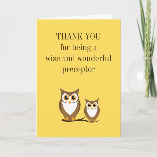 Carte Chouette Infirmière Préréceptrice Merci (Devant)