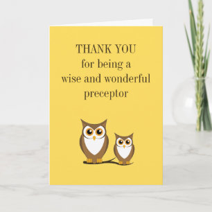 Carte Chouette Infirmière Préréceptrice Merci