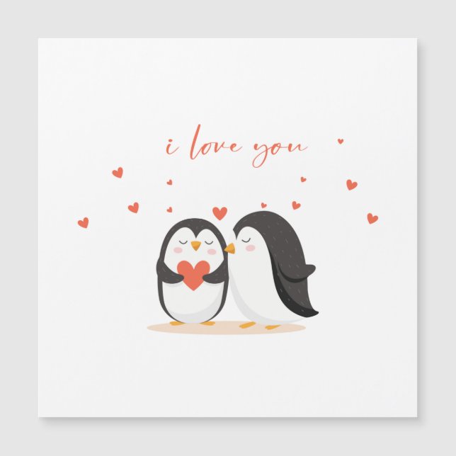 Carte Chouette Manchot - Pour Anniversaire Je T'Ai (Devant)