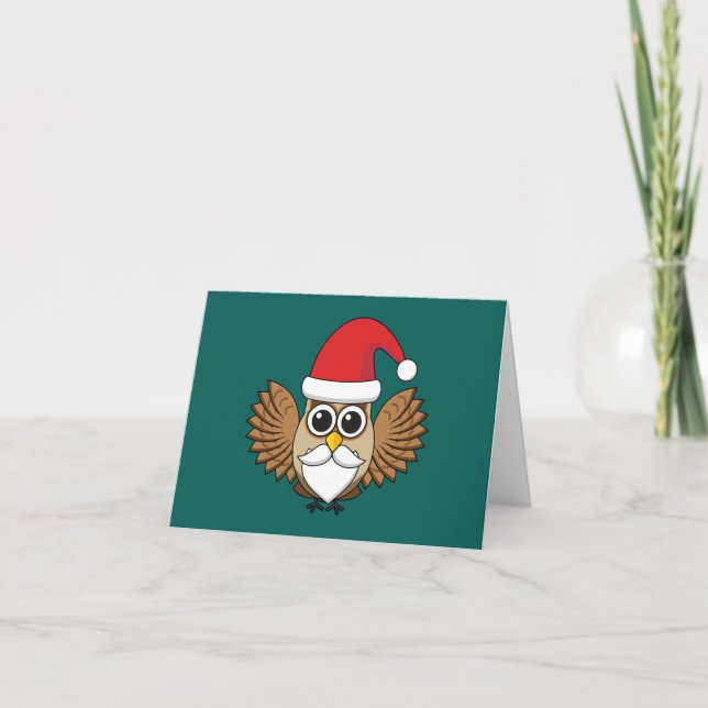 Carte Chouette Père Noël (Devant)