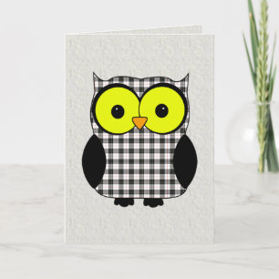 Carte Chouette tartan plaid V9 Anniversaire