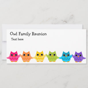 Carte Chouettes arc-en-ciel