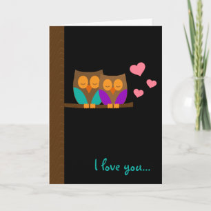 Carte Chouettes dans un nid