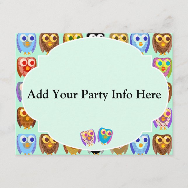 Carte Chouettes mignonnes (Devant)