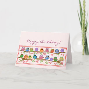 Carte Chouettes mignonnes sur les renches et le texte Ca
