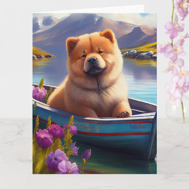 Carte Chow Chow sur une pagaie : une aventure Pittoresqu (Orchidée)