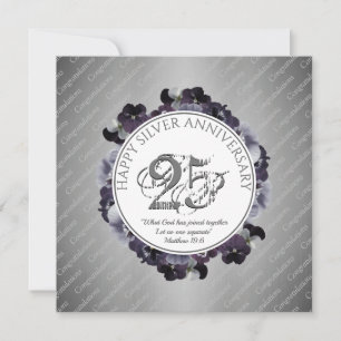 Carte chrétien 25e anniversaire Mariage d'ARGENT