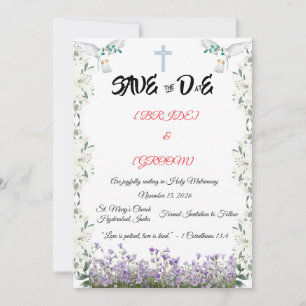 Carte chrétienne de date de sauvegarde avec croix