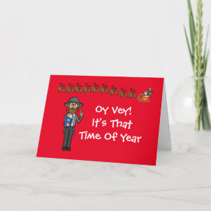 Carte Chrismukkah avec homme juif hassidique