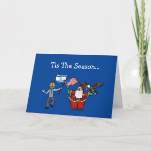 Carte Chrismukkah pour l'homme juif Père Noël     