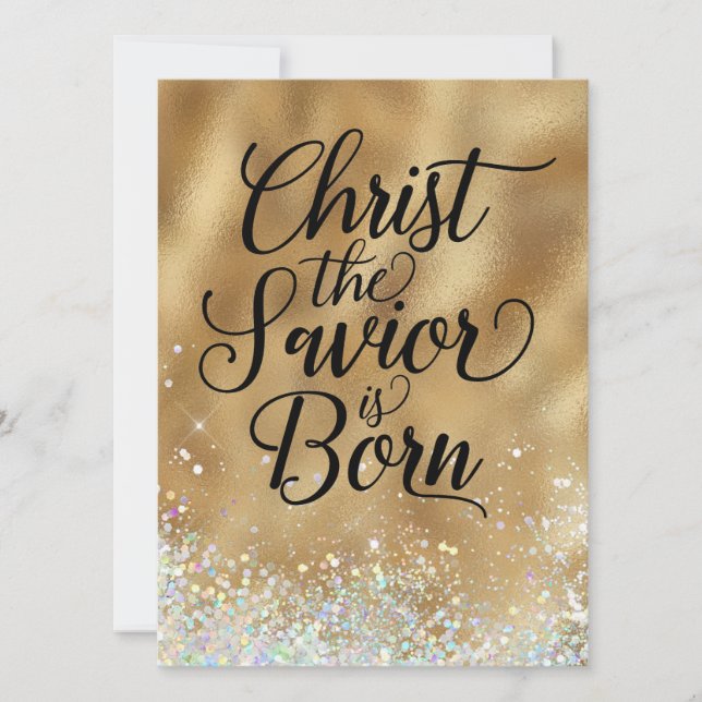 Carte Christ le Sauveur est né Noël chrétien (Devant)
