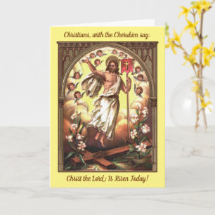 Carte Christ ressuscité au milieu d'une boussole de la v