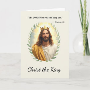 Carte Christ Roi Paix et Bénédictions de Dieu Écriture