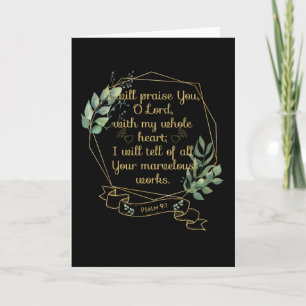 Carte Christian Bible Verse Quote Psaume 9 1