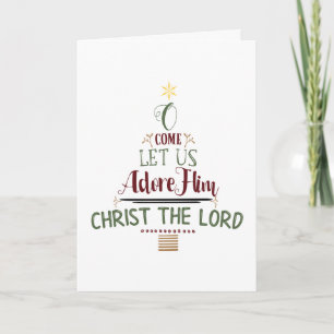Carte Christian Christmas Carol Typographie de vacances 
