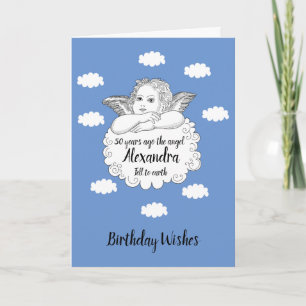 Carte Christian Cloud Angel Joyeux 50e anniversaire
