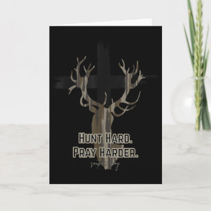 Carte Christian Croix Camo Chasse Dure Prie Plus Fort Ce