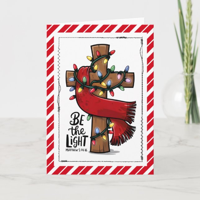 Carte Christian Cross Be The Light Christmas Card (Devant)