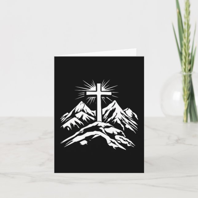 Carte Christian Cross Mountains Religious  (Devant)