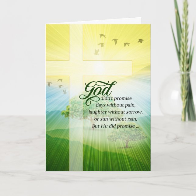 Carte Christian Encouragement Summer Meadow and Cross (Devant)
