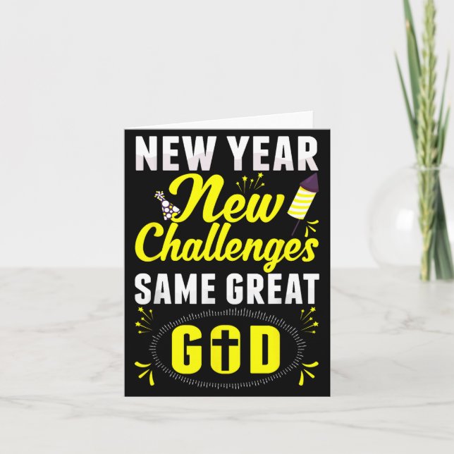 Carte Christian Happy New Year New Challenges Same Great (Devant)