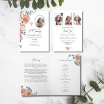 Christian Peach Rose Funérailles Ordre de service