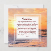 Carte Christian Poem Note "Sunbeams"