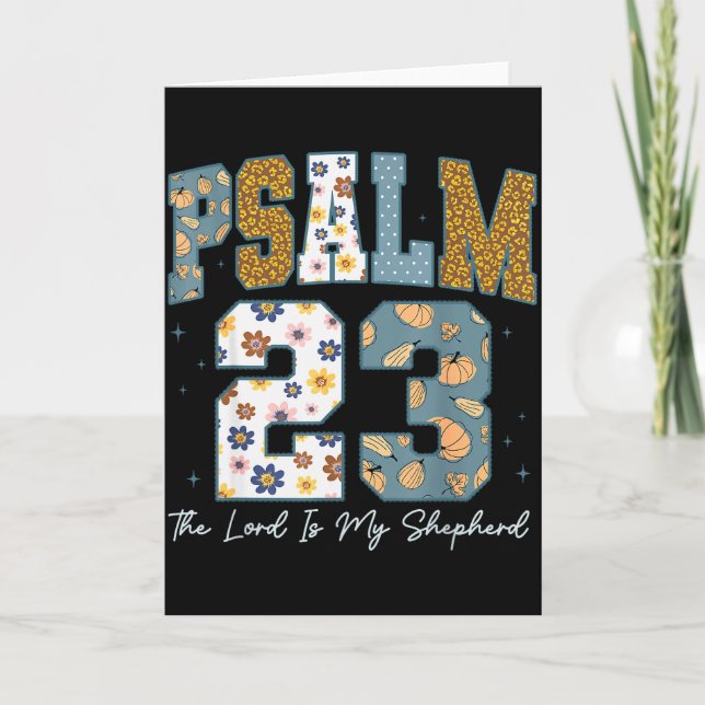 Carte Christian Psalm 23 Retro The Lord Is My Shepherd B (Devant)