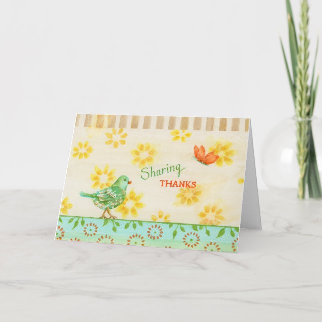 Carte Christian Thanksgiving Bird Blessings Card (Devant)