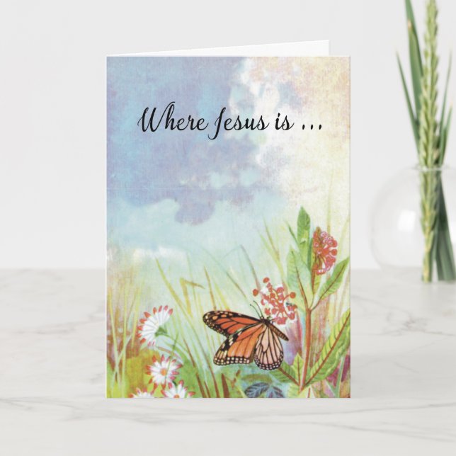 Carte Christian Thinking of You Encouragement Papillon (Devant)