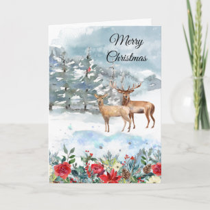 Carte Christian Woodland Deer Christmas