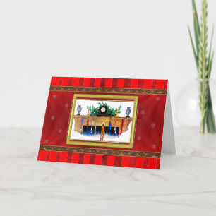 Carte Christma Victorian Mantle