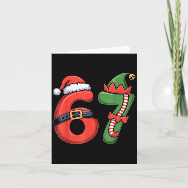 Carte Christmas 67 Meme 67 Santa Elf - Six Seven  (Devant)