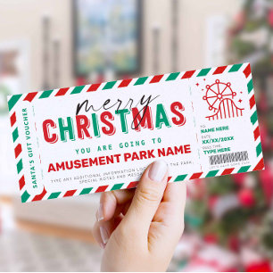 Carte Christmas Amusement Park Theme Park Ticket Gift