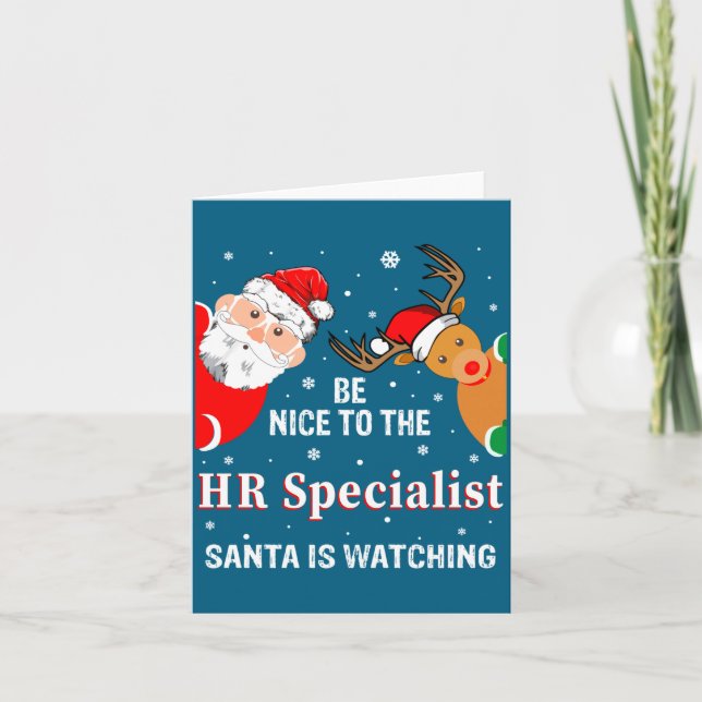 Carte Christmas Be Nice To The Hr Specialist Santa Long  (Devant)