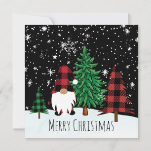 Carte Christmas Buffalo Print Gnome Christmas Card