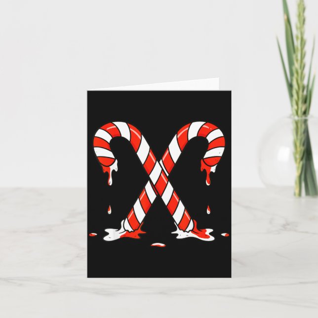 Carte Christmas Candy Cane Drip Boys Girls Kids  (Devant)