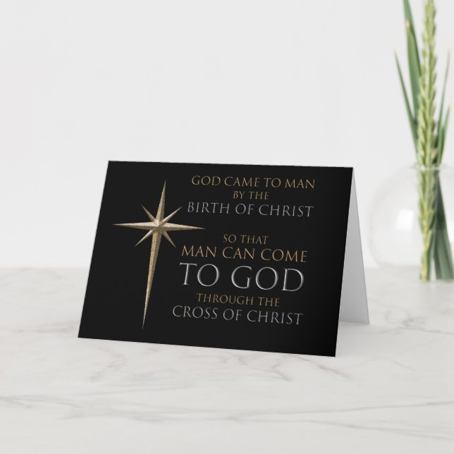 Carte Christmas Christian Faith Star : Birth & Cross (Devant)