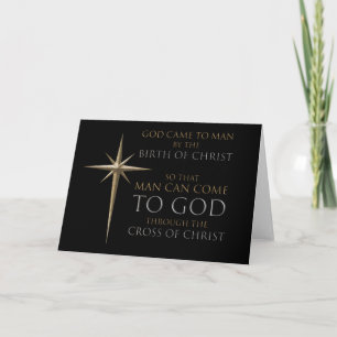 Carte Christmas Christian Faith Star : Naissance et Croi