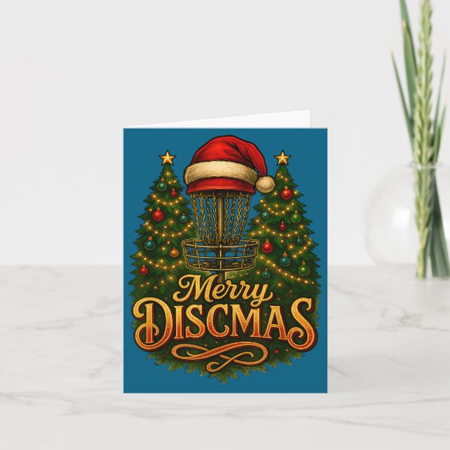 Carte Christmas Disc Golf Merry Discmas  (Devant)