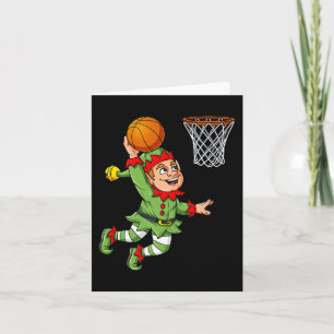 Carte Christmas Elf Dunking Un Basketball Fun Boys Kids 