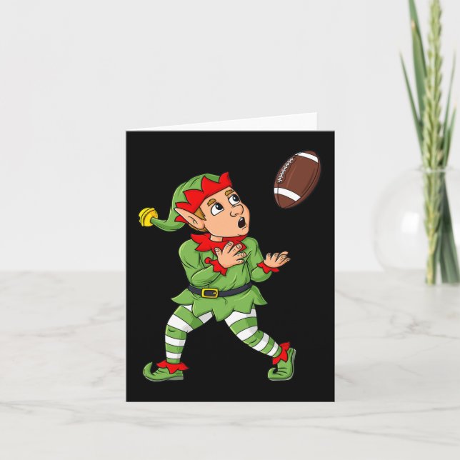 Carte Christmas Elf Football Large Récepteur Garçons Enf (Devant)