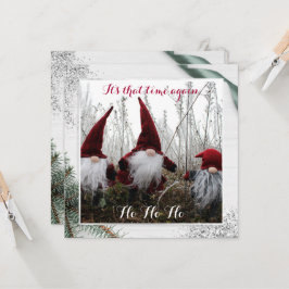 Carte Christmas Elves Ho Ho Ho Parties scintillant Fun F
