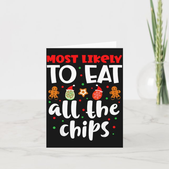 Carte Christmas Family Cute Funny Most Likely To Eat All (Devant)