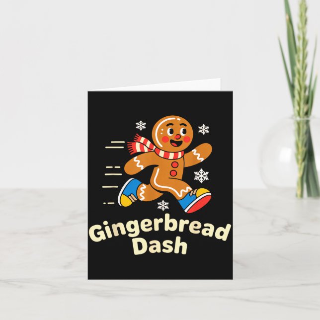 Carte Christmas Gingerbread Dash Running Runner Xmas Mar (Devant)