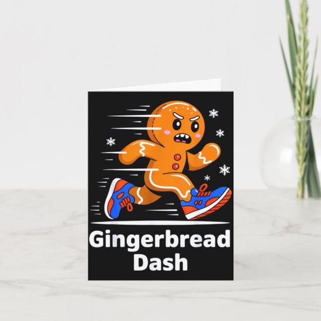 Carte Christmas Gingerbread Dash Running Runner Xmas Mar (Devant)