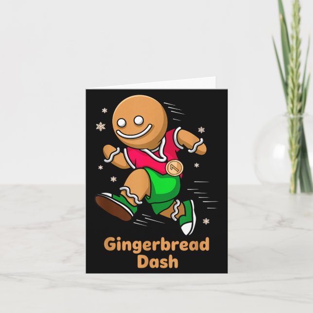 Carte Christmas Gingerbread Dash Running Runner Xmas Mar (Devant)