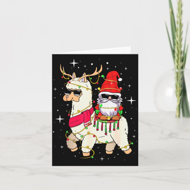 Carte Christmas Gnome On Llama, Cute Alpaca Chanukah Chr (Devant)