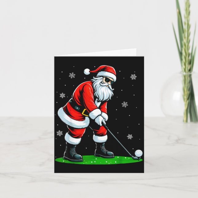 Carte Christmas Golf Santa Golfer Xmas Funny Christmas G (Devant)