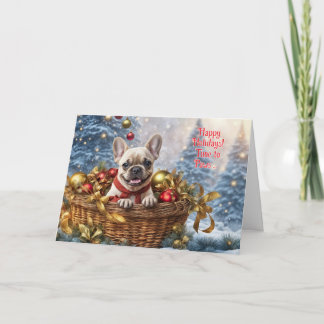 Carte Christmas Holiday Cute and Funny Frenchie Bulldog